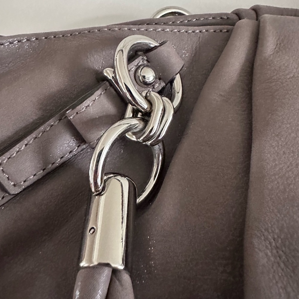 COACH Sophia Madison Gray Iridescent Leather Satchel Handbag Shoulder Bag - Picture 3 of 9